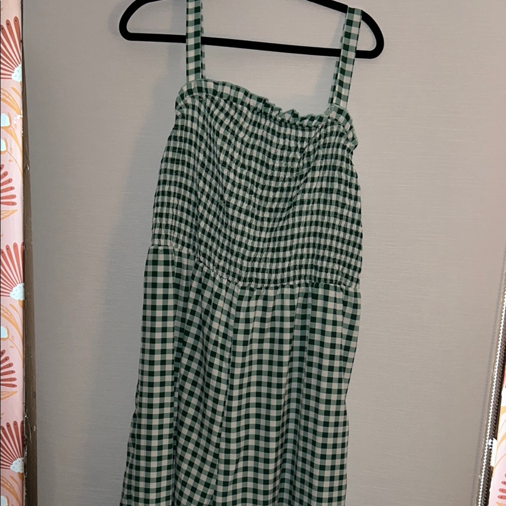 Green Gingham Jumpsuit Romper